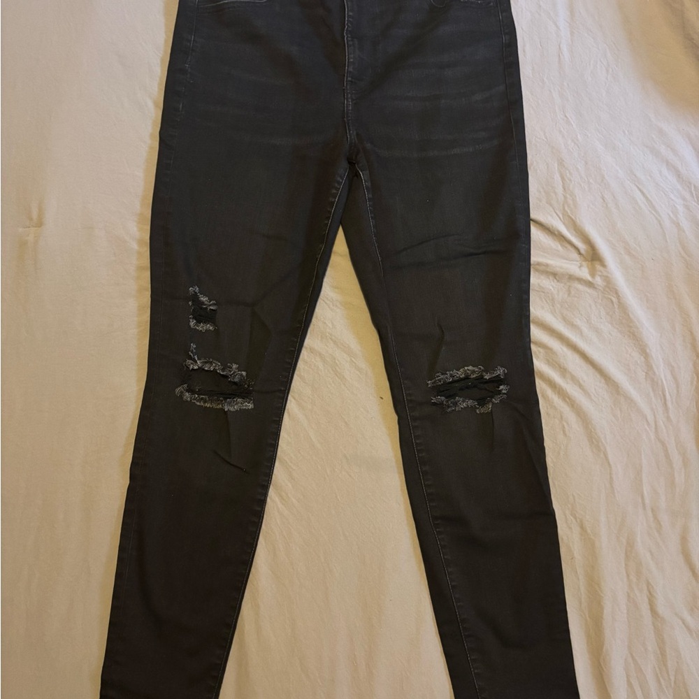 American Eagle Outfitters Black Skinny Distressed Jeans